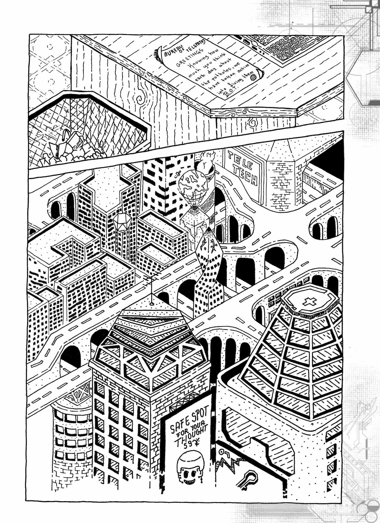 Telepathic City - Advanced civilization with mind-reading inhabitants for WeirdspaceRPG